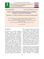 Effects of long term rice-based cropping systems on soil quality indicators in central plain of Chhattisgarh