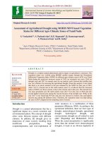 Assessment of agricultural drought using MODIS NDVI based vegetation status for different agro climatic zones of Tamil Nadu