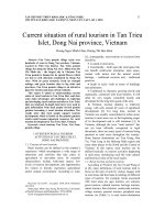 Current situation of rural tourism in Tan Trieu Islet, Dong Nai province, Vietnam