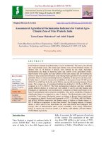 Assessment of agricultural mechanization indicators for central AgroClimatic Zone of Uttar Pradesh, India