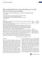 Khảo sát thành phần hoá học và hoạt tính sinh học của cao chiết Dây gắm (Gnetum montanum Markgr.)