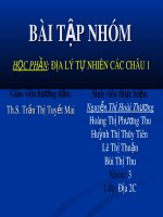 Bài tập nhóm học phần: Địa lý tự nhiên các châu 1