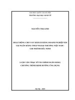 Hoạt động cho vay khách hàng doanh nghiệp FDI tại ngân hàng TMCP ngoại thương việt nam – chi nhánh bắc ninh  
