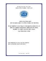 Báo cáo nghiên cứu khoa học cấp trường: Tỉ lệ nhiễm và sự nhạy cảm kháng sinh của vi khuẩn Vibrio cholerae trên huyết heo, nghêu và trên người tiêu chảy tại tỉnh Trà Vinh
