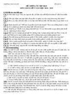 Đề cương ôn tập học kì 2 môn GDCD 9 năm 2018-2019 - Trường THCS Lê Lợi