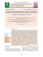 Growth and yield of Ashwagandha [Withania somnifera (L.)] as influenced by different intercropping system in Kymore plateau of Madhya Pradesh