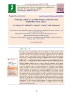 Marketing analysis of cereal by-products used as livestock feed in Kano state, Nigeria