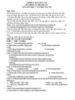 Đề cương ôn tập học kì 1 môn Sinh học 7 năm 2018-2019 - Trường THCS Hòa Nam