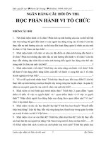 ngân hàng câu hỏi ôn thi môn hành vi tổ chức 