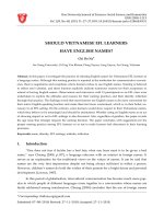 Should Vietnamese EFL learners have English names