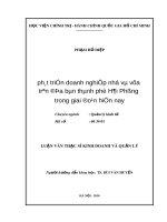 Luận văn Thạc sĩ Kinh doanh và quản lý: Phát triển DNNVV trên địa bàn thành phố Hải Phòng trong giai đoạn hiện nay