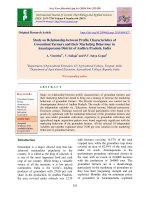 Study on relationship between profile characteristics of groundnut farmers and their marketing behaviour in Anantapuramu district of Andhra Pradesh, India