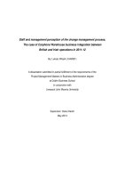 Master Thesis in Economics: Staff and management perception of the change management process: The case of Carphone Warehouse business integration between British and Irish operations in