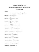 Một số chủ đề ôn tập dành cho học sinh ôn thi vào lớp 10