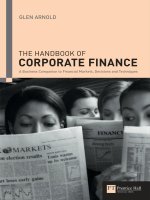 Handbook of corporate finance a business companion to financial markets  decisions and techniques 