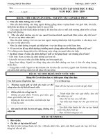 Đề cương ôn tập học kì 2 môn Sinh học 8 năm 2018-2019 - Trường THCS Tân Bình