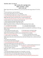 Đề cương ôn tập học kì 1 môn Lịch sử 9 năm 2019-2020 - Trường THCS Văn Quán