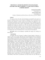 The policy and development on sustainable and organic rice farming: A case study of rice farmer groups