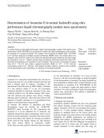 Determination of Auramine O in animal feedstuffs using ultra performance liquid chromatography tandem mass spectrometry