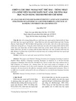 Chiến lược học ngoại ngữ thứ hai – tiếng Nhật của sinh viên ngành ngôn ngữ Anh, trường Đại học Ngân hàng thành phố Hồ Chí Minh