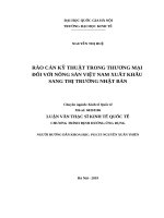 Rào cản kỹ thuật trong thương mại đối với nông sản việt nam xuất khẩu sang thị trường nhật bản 