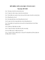 Đề cương ôn tập học kì 1 môn GDCD 8 năm 2019-2020 - Trường THCS Thăng Long