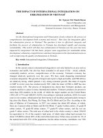 The impact of international integration on urbanization in Vietnam