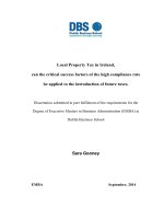 Master Thesis in Economics: Local Property Tax in Ireland, can the critical success factors of the high compliance rate be applied to the introduction of future taxes