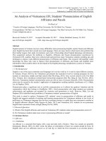 An analysis of Vietnamese EFL students’ pronunciation of english affricates and nasals