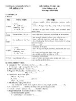 Đề cương ôn tập học kì 1 môn Tiếng Anh 8 năm 2019-2020 - Trường THCS Thị trấn Mỏ Cày Bắc