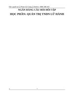 đề cương ôn thi môn quản trị tác nghiệp doanh nghiệp lữ hành 