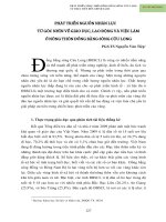 Phát triển nguồn nhân lực từ góc nhìn về giáo dục, lao động và việc làm ở nông thôn đồng bằng sông Cửu Long
