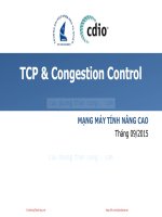Bài giảng Mạng máy tính nâng cao: TCP & Congestion control - Lê Ngọc Sơn