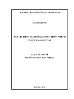 Luận án tiến sĩ Chính trị học: Báo chí tham gia phòng, chống tham nhũng ở Việt Nam hiện nay