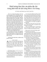 Định hướng khai thác sản phẩm đặc thù trong phát triển du lịch nông thôn ở An Giang