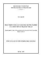 Tóm tắt Luận văn tiến sĩ Khoa học giáo dục: Phát triển năng lực giáo dục hướng nghiệp của sinh viên Sư phạm kỹ thuật