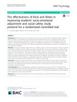 The effectiveness of Rock and Water in improving students’ socio-emotional adjustment and social safety: Study protocol for a randomized controlled trial