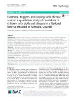 Existence, triggers, and coping with chronic sorrow: A qualitative study of caretakers of children with sickle cell disease in a National Referral Hospital in Kampala, Uganda