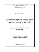 Tóm tắt luận văn thạc sĩ Quản trị kinh doanh: Phân tích hoạt động cho vay nông nghiệp tại Chi nhánh ngân hàng Nông nghiệp và Phát triển nông thôn tỉnh Gia Lai