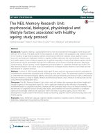 The NEIL Memory Research Unit: Psychosocial, biological, physiological and lifestyle factors associated with healthy ageing: Study protocol