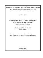 Tóm tắt Luận văn tiến sĩ Văn hóa dân gian: Lễ hội truyền thống của người M’Nông Preh huyện Krông Nô, tỉnh Đăk Nông trong xã hội đương đại