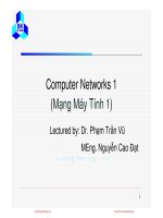 Lecture Computer networks 1: Lecture 11 - Phạm Trần Vũ (Cont)