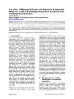 The effect of managerial power and relational trust on the skills and traits of knowledge acquisition: Evidence from the United Arab Emirates