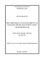 Tóm tắt Luận văn thạc sĩ Quản trị kinh doanh: Phát triển dịch vụ ngân hàng điện tử tại Ngân hàng TMCP Á Châu Chi nhánh Đăk Lăk
