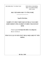 Tóm tắt luận án Tiến sĩ Kỹ thuật điện, điện tử viễn thông: Nghiên cứu phát triển một số thuật toán điều khiển Robot công nghiệp có nhiều tham số bất định