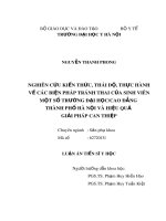 Luận án tiến sĩ Y học: Nghiên cứu kiến thức, thái độ, thực hành về các biện pháp tránh thai của sinh viên một số trường Đại học/Cao đẳng thành phố Hà Nội