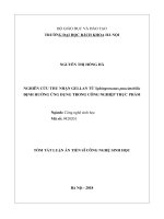 Tóm tắt Luận án tiến sĩ Công nghệ sinh học: Nghiên cứu thu nhận gellan từ Sphingomonas paucimobilis định hướng ứng dụng trong công nghiệp thực phẩm
