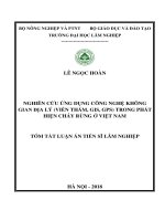 Tóm tắt Luận án tiến sĩ Lâm nghiệp: Nghiên cứu ứng dụng công nghệ không gian địa lý (RS, GIS, GPS) trong phát hiện cháy rừng ở Việt Nam