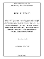 Tóm tắt Luận án tiến sĩ Kinh tế: Ứng dụng quản trị nguồn lực doanh nghiệp (Enterprise resource planning – ERP) của các doanh nghiệp bán lẻ trên thế giới: bài học kinh nghiệm và giải pháp