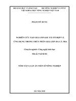 Tóm tắt Luận văn tiến sĩ Nông nghiệp: Nghiên cứu tạo gelatinase tái tổ hợp và ứng dụng trong thủy phân gelatin da cá Tra